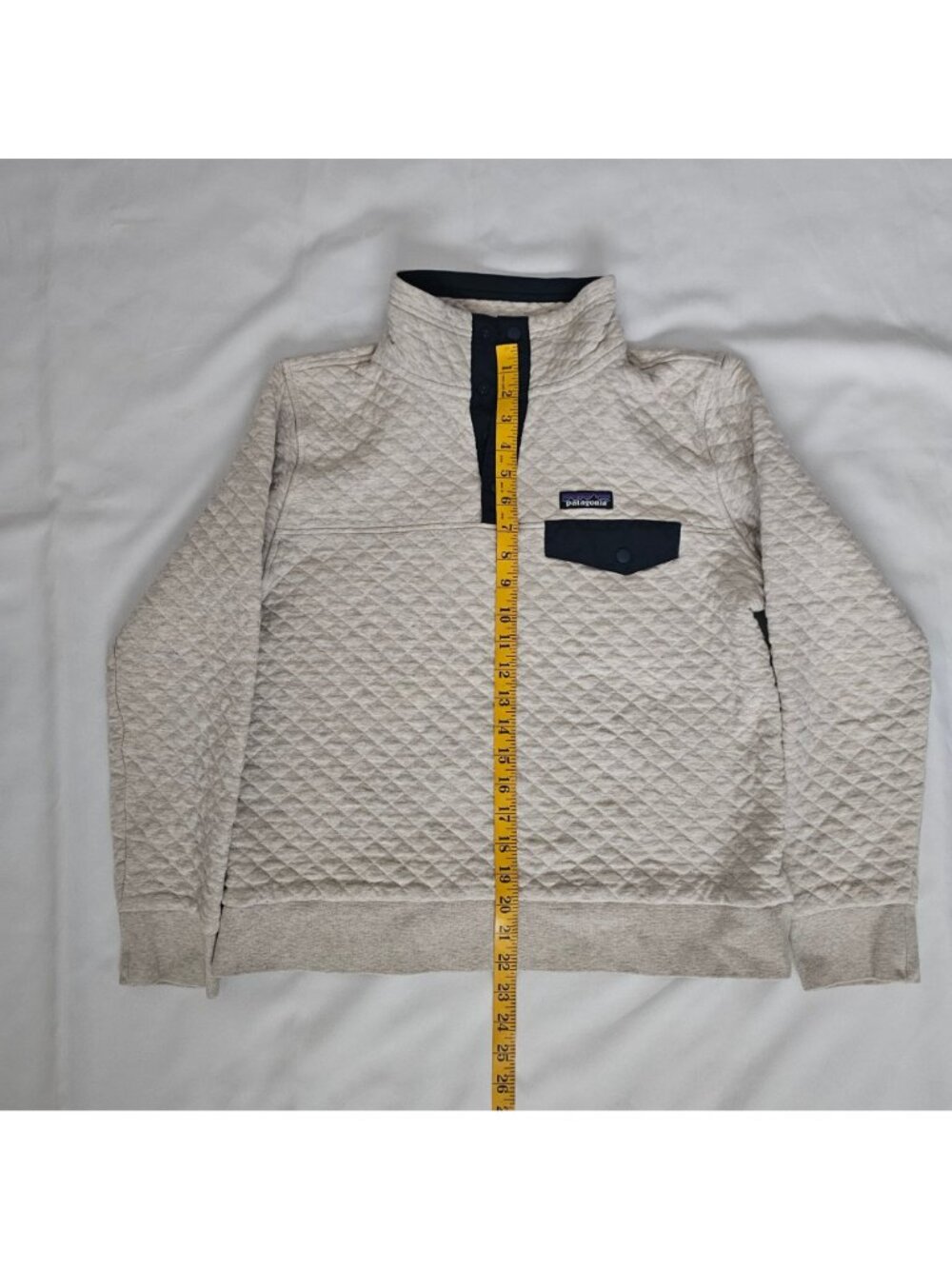 Patagonia Organic Cotton Quilt Snap-T Pullover Sweatshirt Birch White Sz Medium - Picture 14 of 16